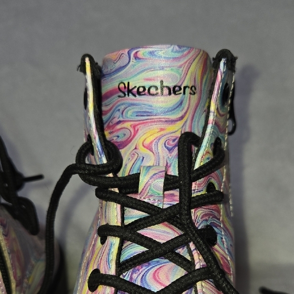 Skechers Gravlen Swirlicious LiL Girl's Boots Hi-Top Zip BOOT KAWAII ARTSY  SZ1 - Picture 13 of 14